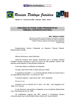 discurso de posse como presidente do tribunal