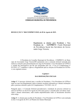 Regulamento para as Eleições do Presidente 2015