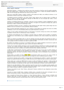 Aquisi&ccedil;&atilde;o do HSBC representa grande teste para presidente do