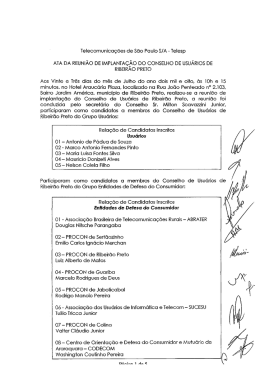 Ata da Reuni&atilde;o de Implanta&ccedil;&atilde;o do Conselho de Usu&aacute;rios de
