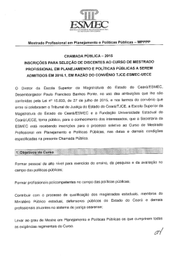 Mestrado Profissional em Planejamento e Politicas Públicas