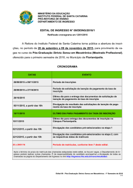 EDITAL 09 2016-1 Mestrado Profissional
