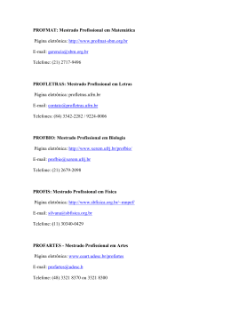PROFMAT: Mestrado Profissional em Matemática Página eletrônica