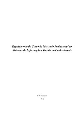 Regulamento do Curso de Mestrado Profissional em Sistemas de