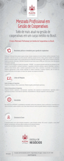 Mestrado Proﬁssional em Gestão de Cooperativas