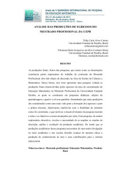 análise das produções de egressos do mestrado profissional da uepb