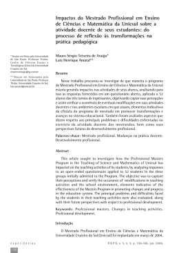 Impactos do Mestrado Profissional em Ensino de Ciências e