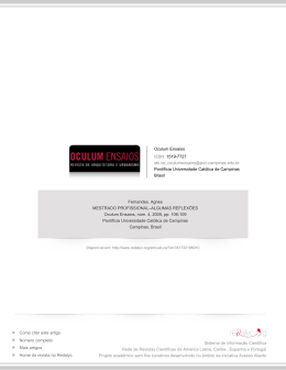 Redalyc.MESTRADO PROFISSIONAL&ndash;ALGUMAS REFLEX&Otilde;ES