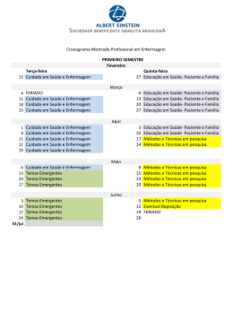 Cronograma Mestrado Profissional em Enfermagem PRIMEIRO