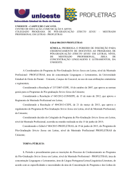 P&oacute;s-Gradua&ccedil;&atilde;o Stricto Sensu em Letras, n&iacute;vel de Mestrado