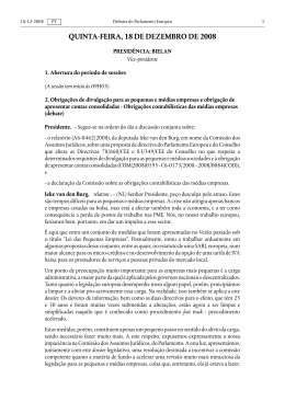 Debates do Parlamento Europeu