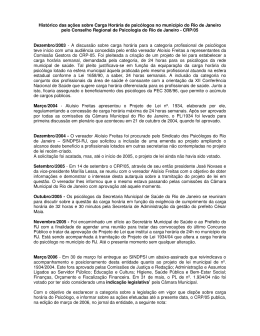 Hist&oacute;rico das a&ccedil;&otilde;es sobre Carga Hor&aacute;ria de psic&oacute;logos no