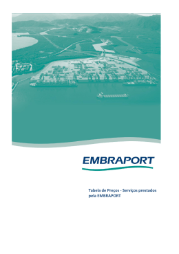 Tabela de Pre&ccedil;os - Servi&ccedil;os prestados pela EMBRAPORT