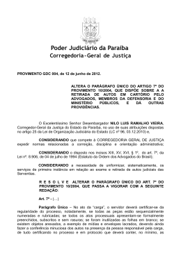 Poder Judiciário da Paraíba Corregedoria