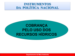 Disponibilizada a apresenta&ccedil;&atilde;o em slide da cobran&ccedil;a d` &aacute;gua.