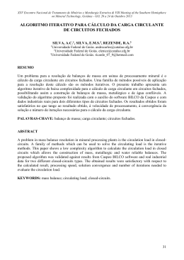 algoritmo iterativo para c&aacute;lculo da carga circulante de circuitos
