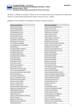 Resultado da Solicita&ccedil;&atilde;o de Isen&ccedil;&atilde;o