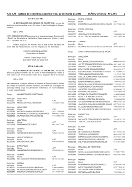 DI&Aacute;RIO OFICIAL No 3.105 DE 29 DE MAR&Ccedil;O DE 2010