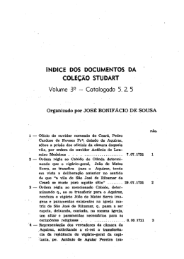 &Iacute;ndice dos documentos da Cole&ccedil;&atilde;o Studart