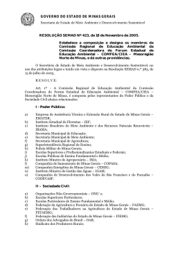 Resolu&ccedil;&atilde;o SEMAD N&ordm; 423, de 18 de Novembro de 2005