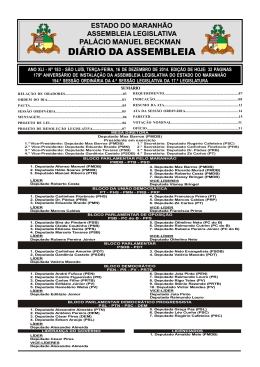 DI&Aacute;RIO DA ASSEMBLEIA - Assembleia Legislativa do Estado do