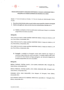 Informa&ccedil;&otilde;es - Universidade de Coimbra