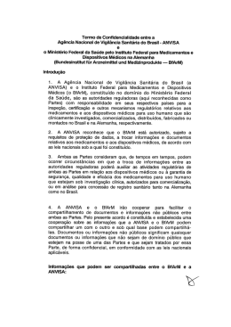 Termo de Confidencialidade entre a Agência Nacional de Vigilância