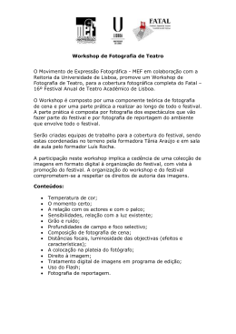 Workshop de Fotografia de Teatro O Movimento de Expressão