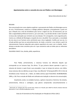 Apontamentos entre o conceito do eros em Plat&atilde;o e em Montaigne