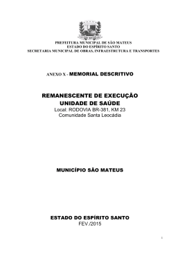 MEMORIAL DESCRITIVO - Prefeitura de São Mateus