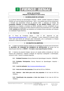 EDITAL DE LICITA&Ccedil;&Atilde;O PREG&Atilde;O ELETR&Ocirc;NICO N&ordm; 3345-3