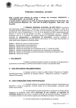 Pregão Federal Nº 63/2007 - TRE-SP