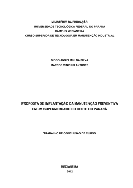 proposta de implanta&ccedil;&atilde;o da manuten&ccedil;&atilde;o preventiva em um