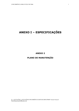 ANEXO I &ndash; ESPECIFICA&Ccedil;&Otilde;ES