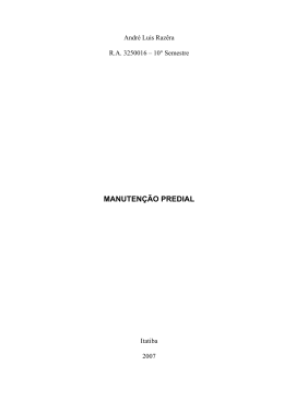 MANUTEN&Ccedil;&Atilde;O PREDIAL - Universidade S&atilde;o Francisco