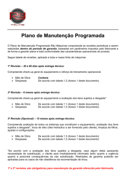 Plano de Manuten&ccedil;&atilde;o Programada