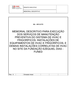 memorial descritivo para execução dos serviços de manutenção