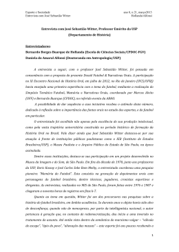 Entrevista com Jos&eacute; Sebasti&atilde;o Witter, Professor Em&eacute;rito da USP