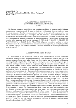 A Flex&atilde;o Verbal do Portugu&ecirc;s (Estudo de Morfologia Hist&oacute;rica)
