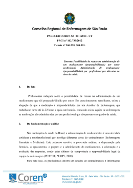 Possibilidade de recusa na administra&ccedil;&atilde;o de um - Coren-SP