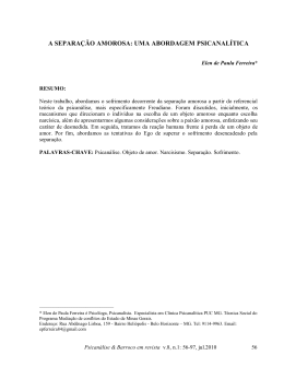 a separa&ccedil;&atilde;o amorosa: uma abordagem psicanal&iacute;tica