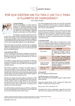 Por que existem um TLV-TWA e um TLV-C para o fluoreto