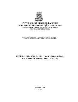 Federalistas na Bahia - PPGH - UFBA