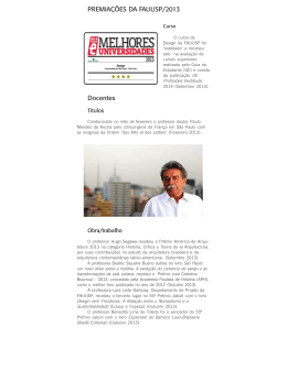 Premia&ccedil;&otilde;es FAUUSP 2013