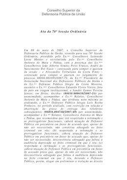 78ª Sessão Ordinária - Defensoria Pública da União