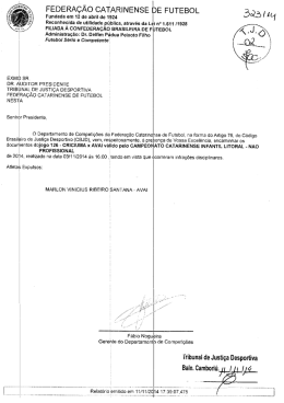 Proc. 323-14 – Criciúma x Avaí – Infantil Litoral