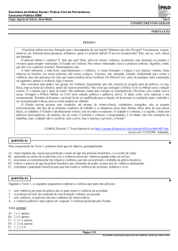 Secretaria de Defesa Social / Pol&iacute;cia Civil de Pernambuco Concurso