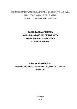 câncer da próstata - Etec "Prof. Mário Antônio Verza"