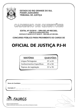 Prova| Oficial de Justiça