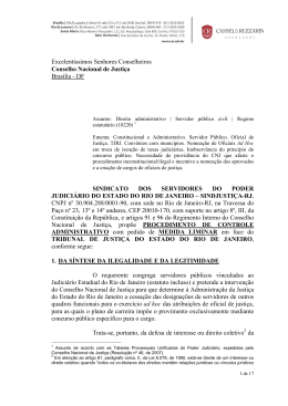Excelent&iacute;ssimos Senhores Conselheiros - SINDJUSTI&Ccedil;A-RJ